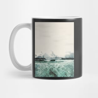 Monterey Bay Crashing Waves Digital Watercolor 2021 Mug